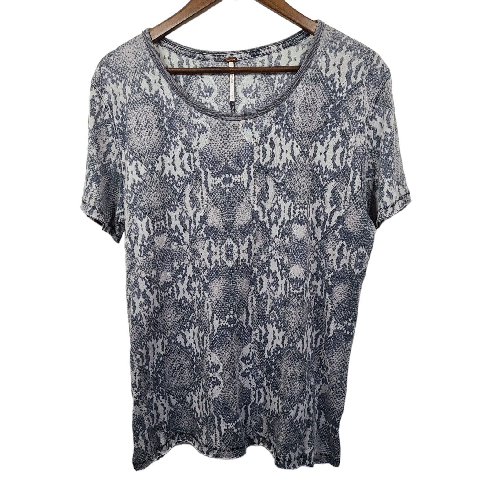Free People Tourist Tee Snake Print Short Sleeve Womens Medium